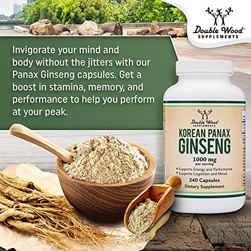 Ginseng Capsules (Korean Red Ginseng Extract, Panax Ginseng 10% Ginsenosides) Double Wood Supplements Au supplements