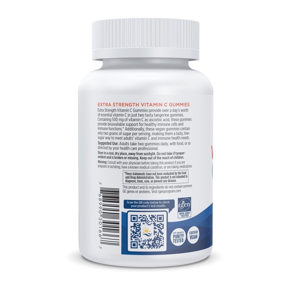 Nordic Naturals Vitamin C Extra Strength Gummies - Tangerine Flavor - 60 Gummies - 500 mg Vegan Vitamin C Supplement - Low-Sugar Immune - Support - 30 Servings Nordic Naturals Au supplements