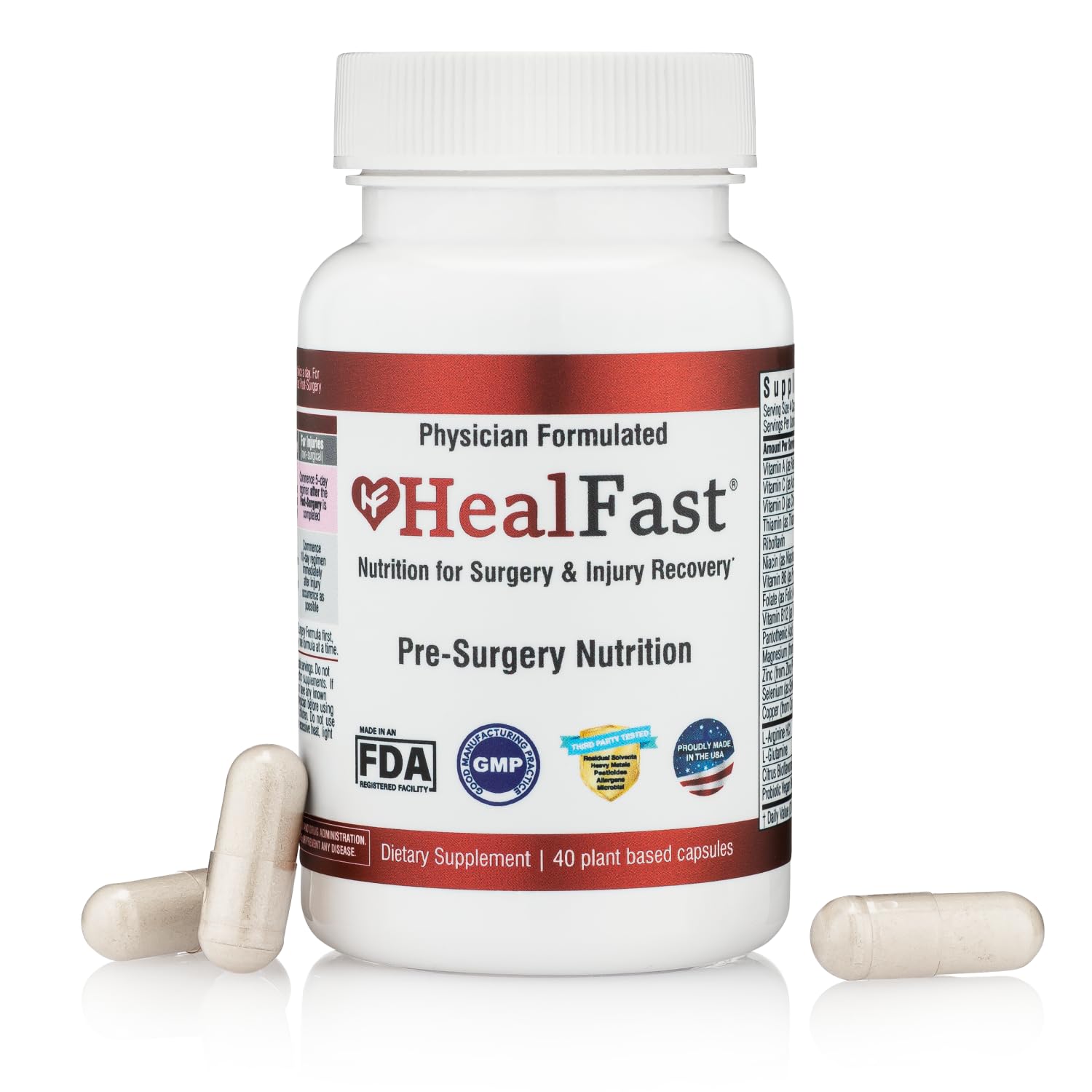 HealFast Surgery & Injury Recovery Supplement (Pre-Op): Quercetin, Probiotics Supplement for Wound, Liposuction, Tummy Tuck, and BBL Post Surgery Supplies HealFast Au supplements
