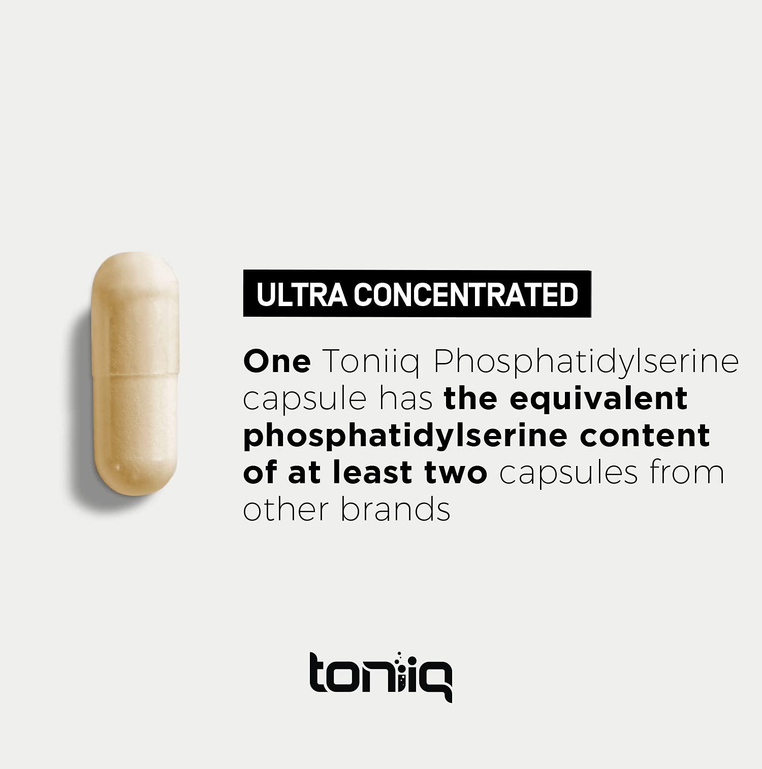 Toniiq Phosphatidylserine - 400mg Formula - World’s First 50% Purity - Highest Purity in The US - Soy Free Phosphatidylserine Supplement - 90 Veggie Capsules Toniiq Au supplements