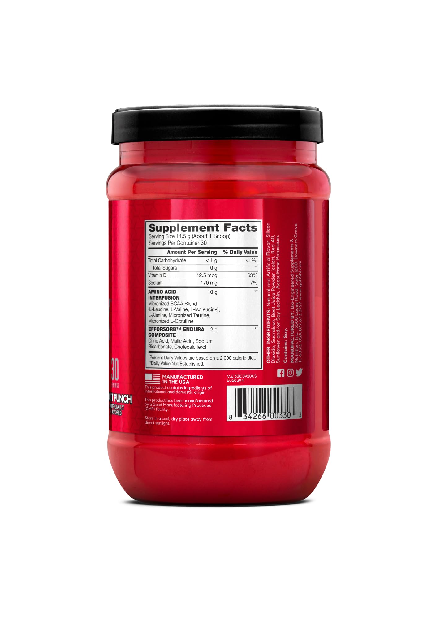 BSN Amino X Muscle Recovery & Endurance Powder with BCAAs, Intra Workout Support, 10 Grams of Amino Acids, Keto Friendly, Caffeine Free, Flavor: Fruit Punch, 30 servings (Packaging May Vary) BSN Au supplements