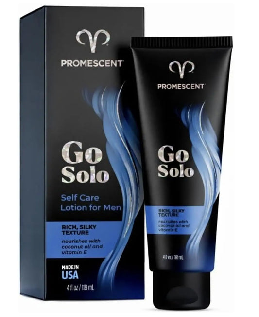 Promescent Go Solo Lotion for Men, Natural Unscented Moisturizing Ingredients with Coconut Oil and Sweet Almond Oil, Creamy Natural Texture, Fast-Absorbing, Made in the USA, 4 fl oz PromescentAU supplements