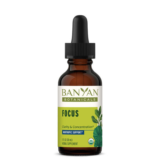 Banyan Botanicals Focus Liquid Extract – Organic Focus Supplement – Liquid Extract in Non-Alcoholic Glycerin – Nootropic Herbs for Fast-Acting Support* – 1 oz. – Non-GMO Sustainably Sourced Vegan Banyan BotanicalsAu supplements
