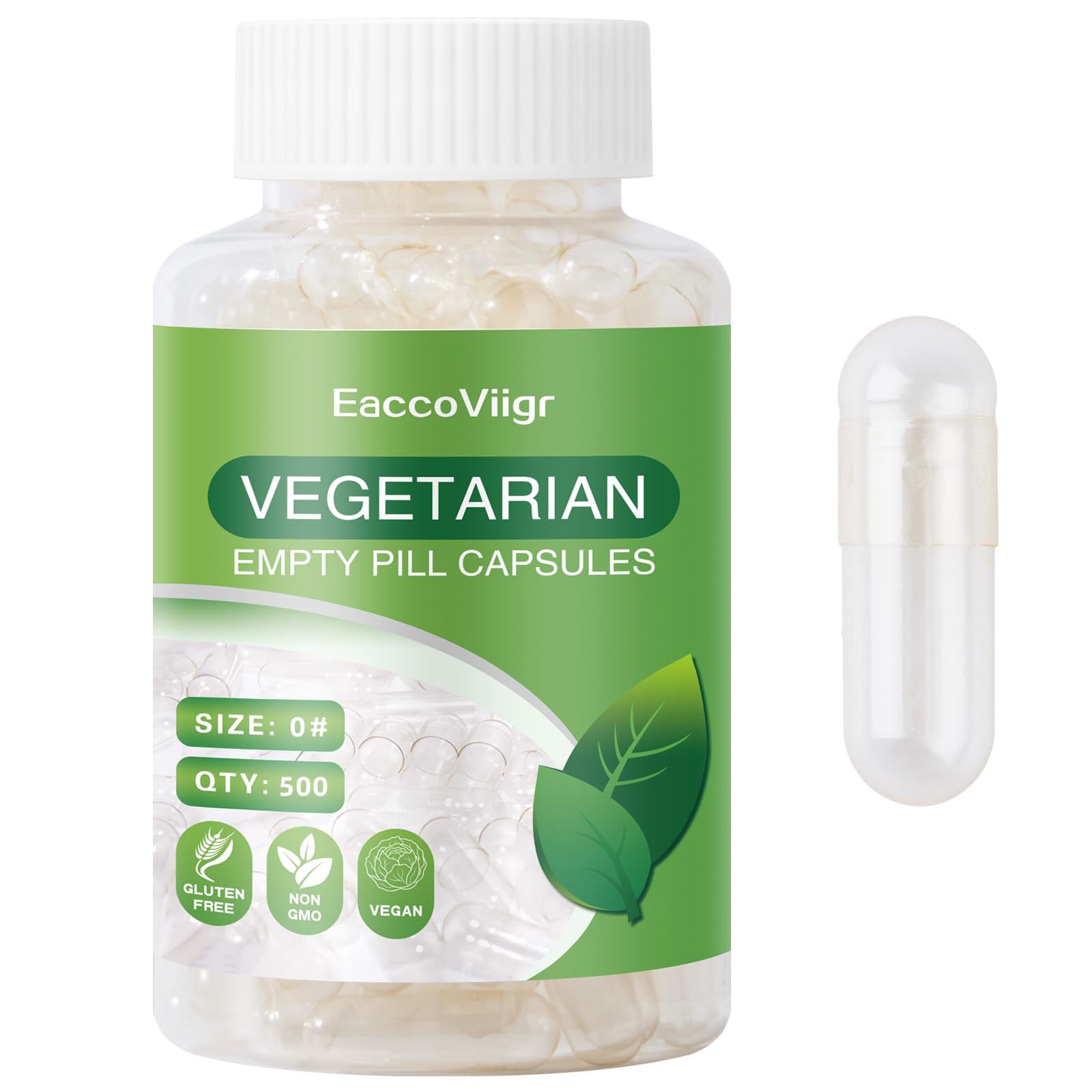 EaccoViigr Size 0 Empty Capsules - 500 Count Clear Empty Pill Capsules with Capsule Filling Kit, Fillable Vegan Vegetarian Capsule Empty for Vitamins, Easy for DIY Supplements EaccoViigr Au supplements