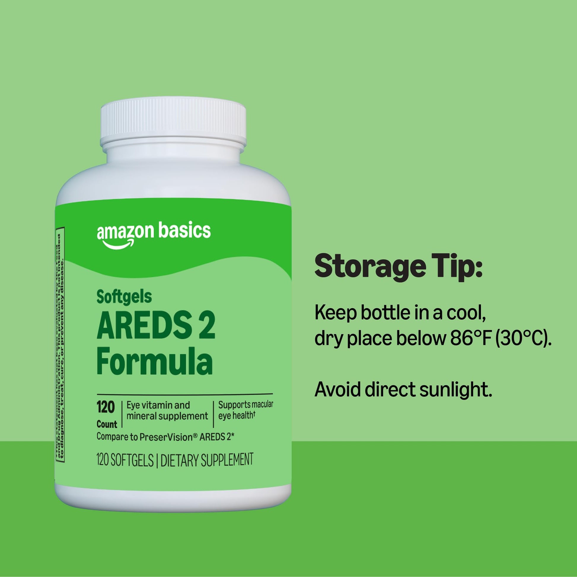 Amazon Basics Eye Vitamin and Mineral Supplement, AREDS 2 Formula with Lutein & Zeaxanthin, 120 Softgels Amazon Basics Au supplements
