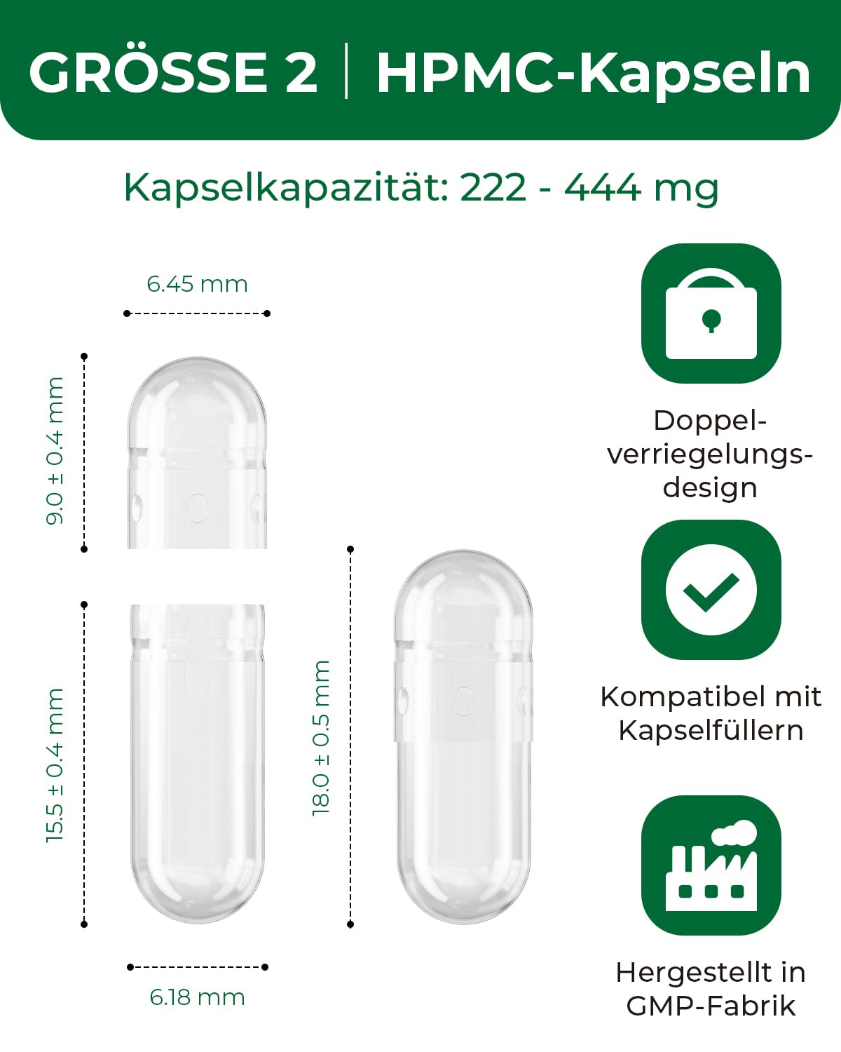 HPMC Empty Capsules Size 2-200 Clear Count Pill Capsules Empty - Plant-Based Cellulose | Vegetarian, Halal, Non-GMO | for DIY Supplement & Herbal Filling MéipaLien Au supplements