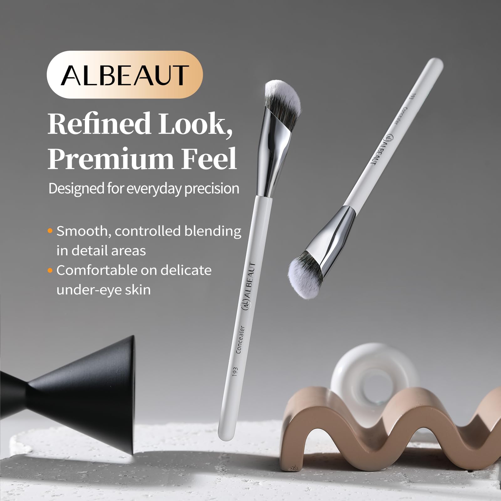 Albeaut Concealer Brush, Angled Under Eye Makeup Small Foundation Precision Face Blending Brush (193 concealer brush) ALBEAUT Au supplements