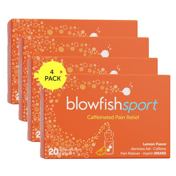Blowfish Sport | 4 Pack | Pain Relief for Athletes | Eases Sore Muscles | Boosts Energy | Effervescent Formula Works Fast | Perfect for Morning Workouts Blowfish Au supplements