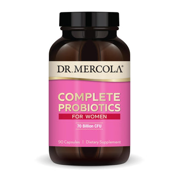 Dr. Mercola Complete Probiotics for Women - Supports Gut, Vaginal & Immune Health - Contains Lactobacillus Strains - Non-GMO, Gluten-Free & Soy-Free - 90 Capsules (90 Servings) Dr. Mercola Au supplements