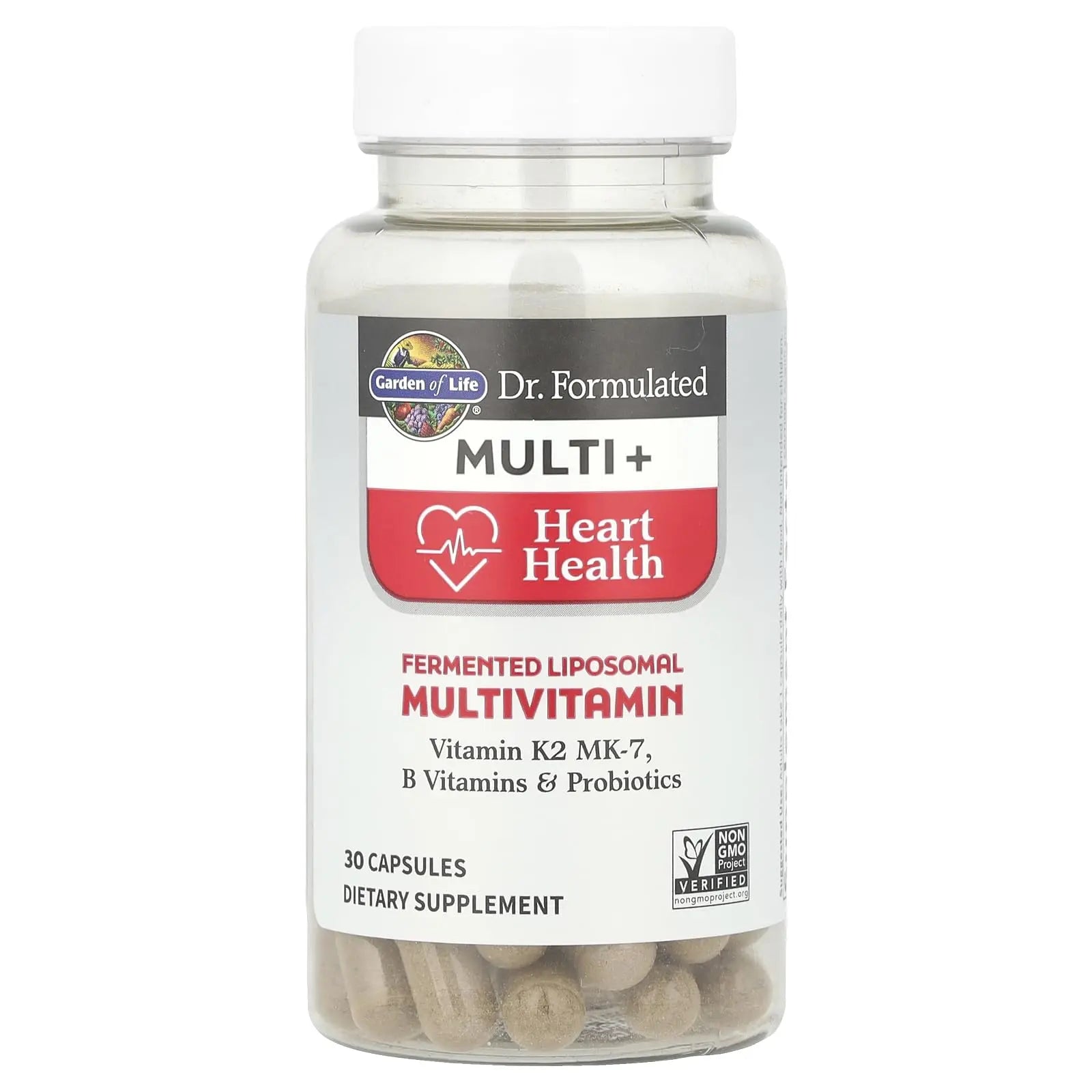 Garden of Life Dr. Formulated Multi+ Heart Health - Fermented Liposomal Multivitamin + Vitamin K2 MK-7, B Vitamins & Probiotics Garden of Life Au supplements