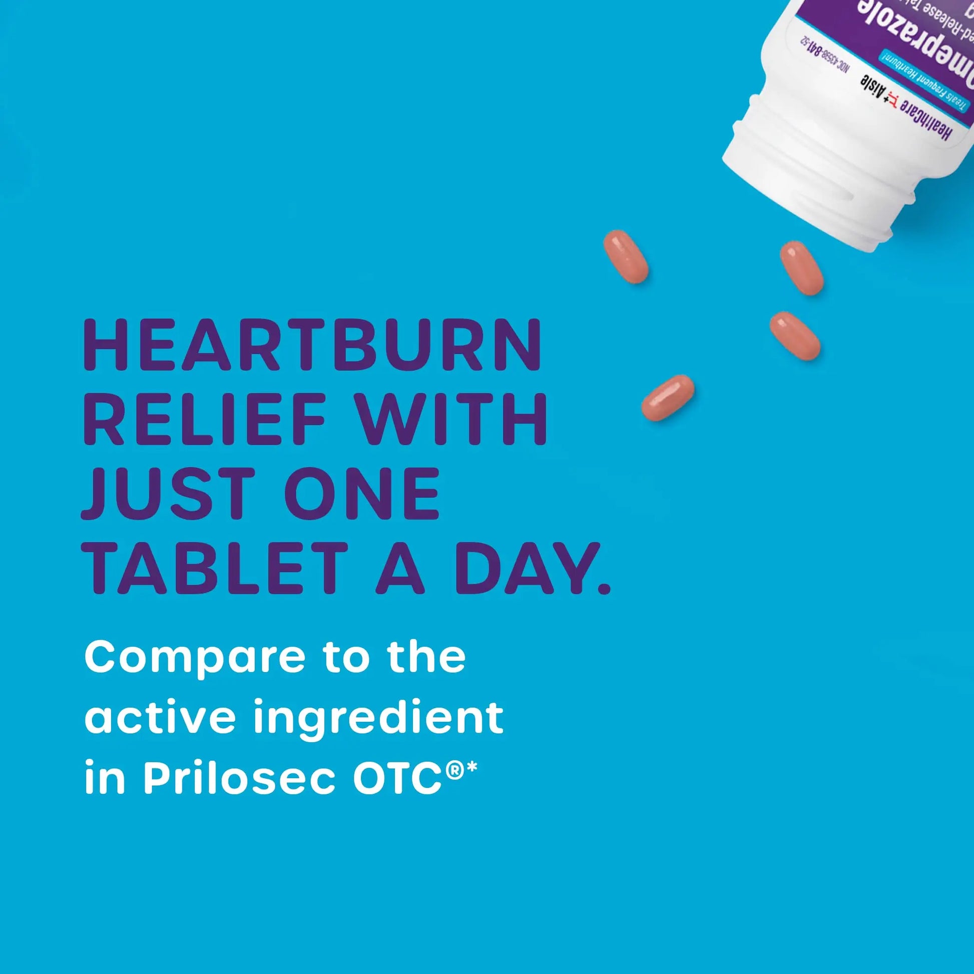 HealthCareAisle Omeprazole 20 mg - 42 Delayed-Release Tablets - Acid Reducer, Treats Frequent Heartburn HealthCareAisle Au supplements