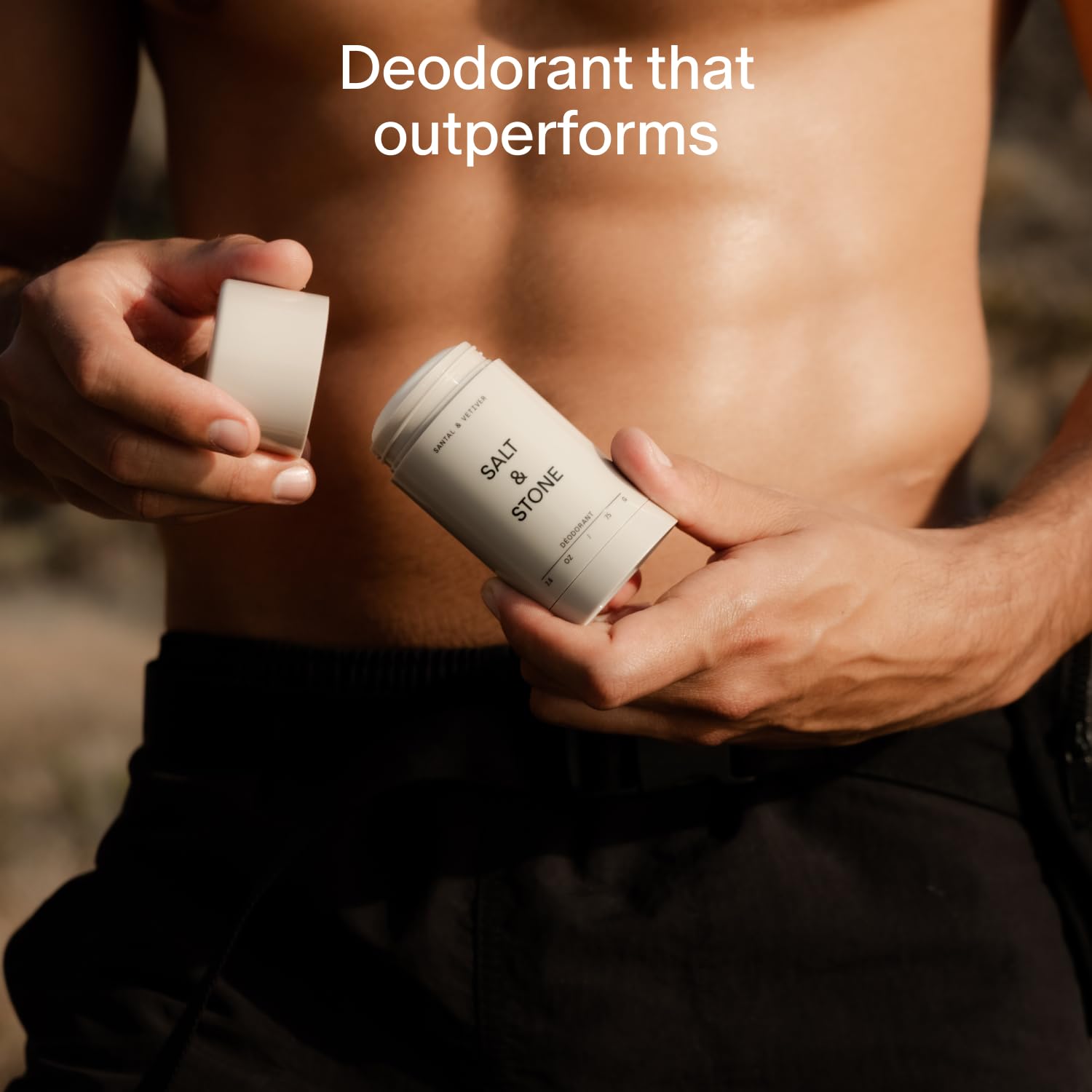 Salt & Stone Aluminum Free Deodorant | Extra Strength 48 Hour Protection for Women & Men | Made with Seaweed Extracts, Niacinamide & Prebiotics | Santal & Vetiver Salt & Stone Au supplements