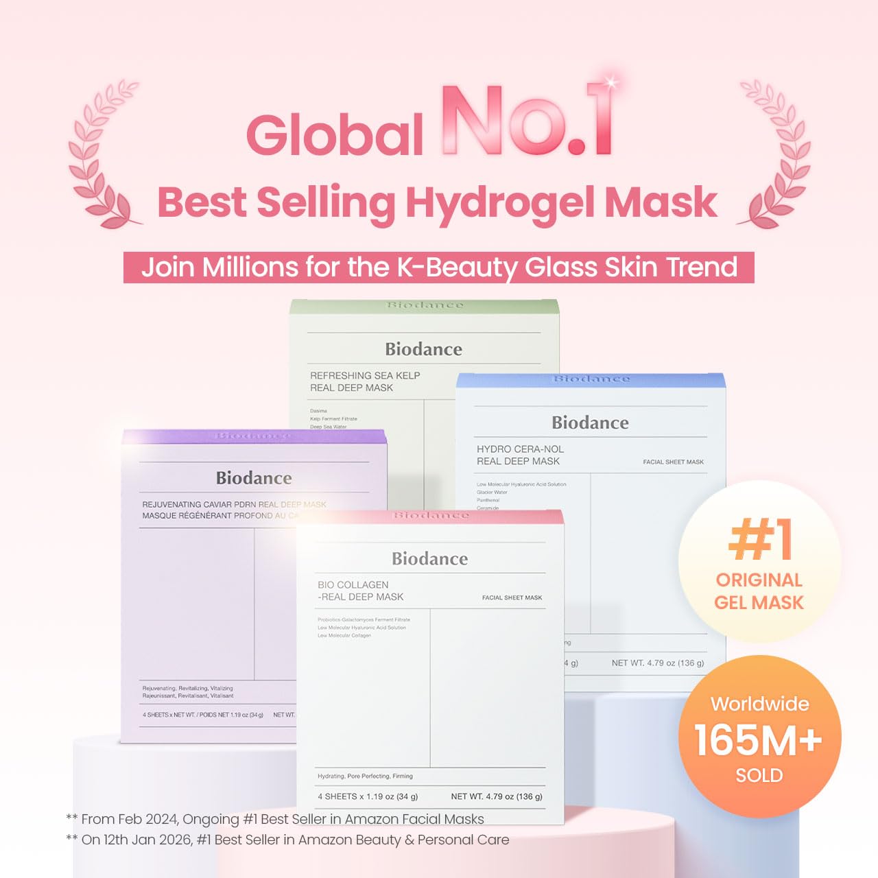 BIODANCE Bio-Collagen Real Deep Mask, Hydrating Overnight Hydrogel Face Mask, Pore Minimizing, Elasticity, Plumping, Travel Essentials & Self Care Gifts for Women, Korean Skin Care | 1.19oz(34g) x 4ea BIODANCE Au supplements