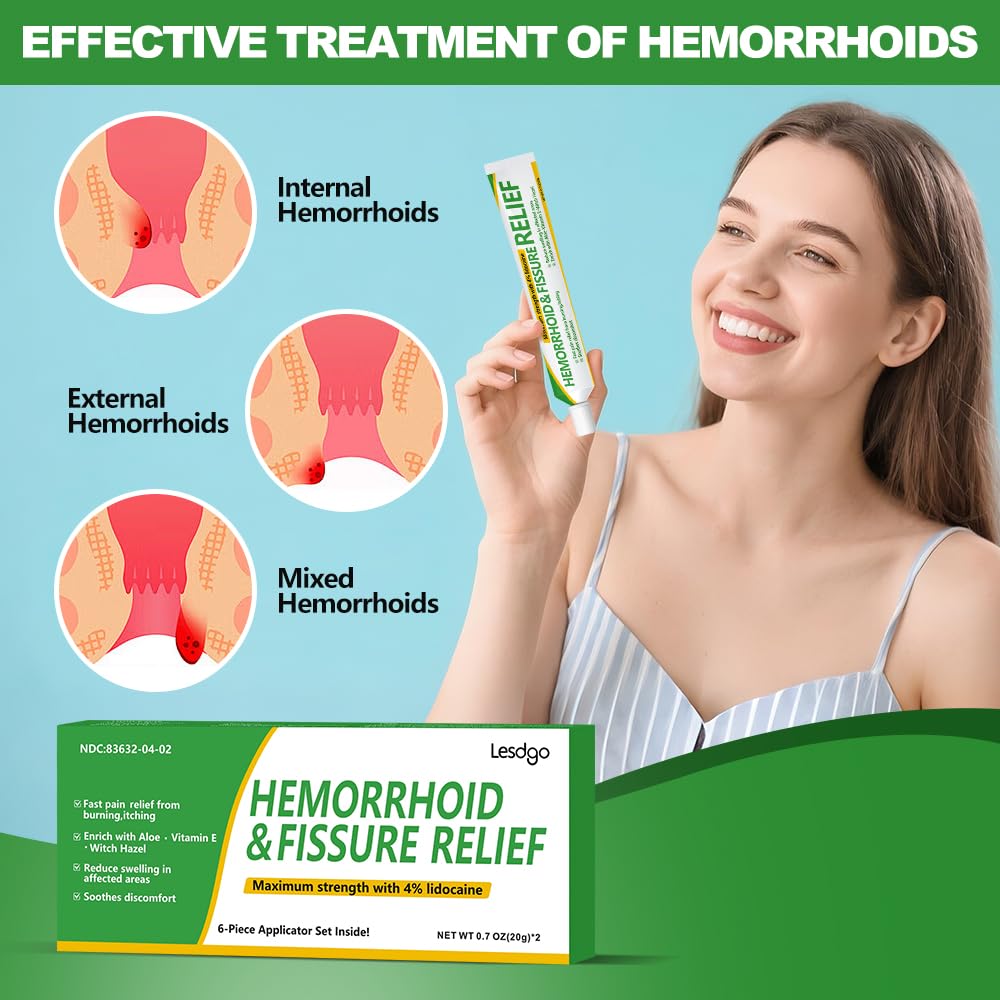Lesdgo Hemorrhoidal Ointment(1 Pack),Hemorrhoid and Fissure Cream Witch Hazel Maximum Strength Pain Relief,for Itching and Swelling Lesdgo Au supplements