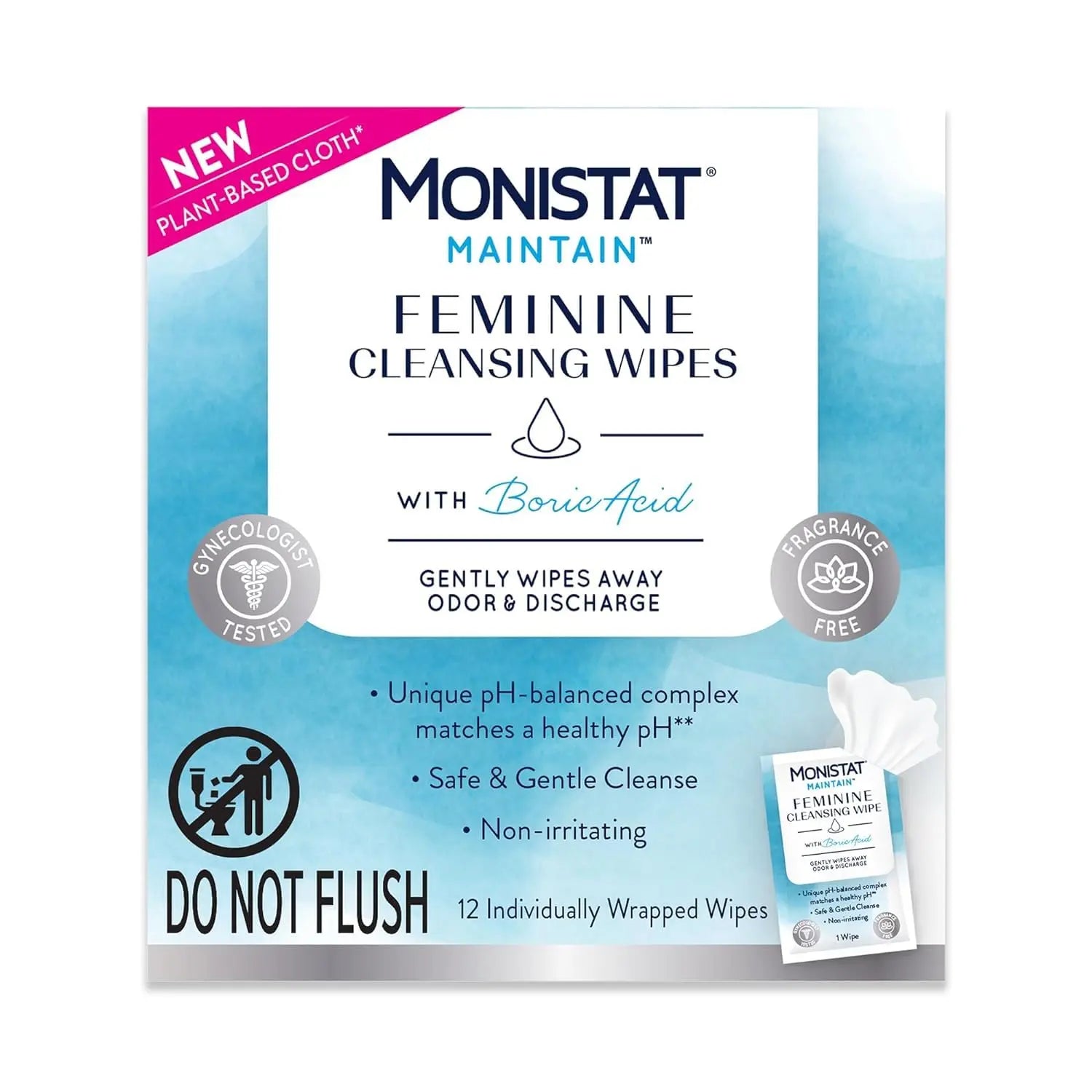 Monistat Boric Acid Feminine Cleanser, (2 Wash & 2 Cloth) Variety Pack Monistat Au supplements