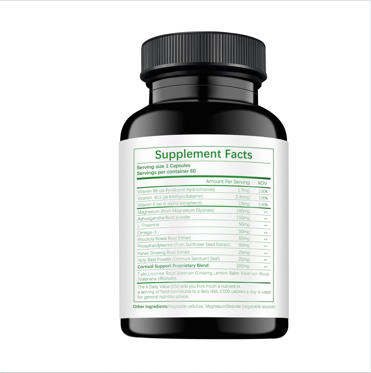 HABIZIYA Cortisol Manager Supplement for Women and Men Adrenal Support with Ashwagandha, Rhodiola Rosea, Holy Basil, Mood & Sleep Support - Non-GMO, Vegan Capsules (60 Count) HABIZIYA Au supplements