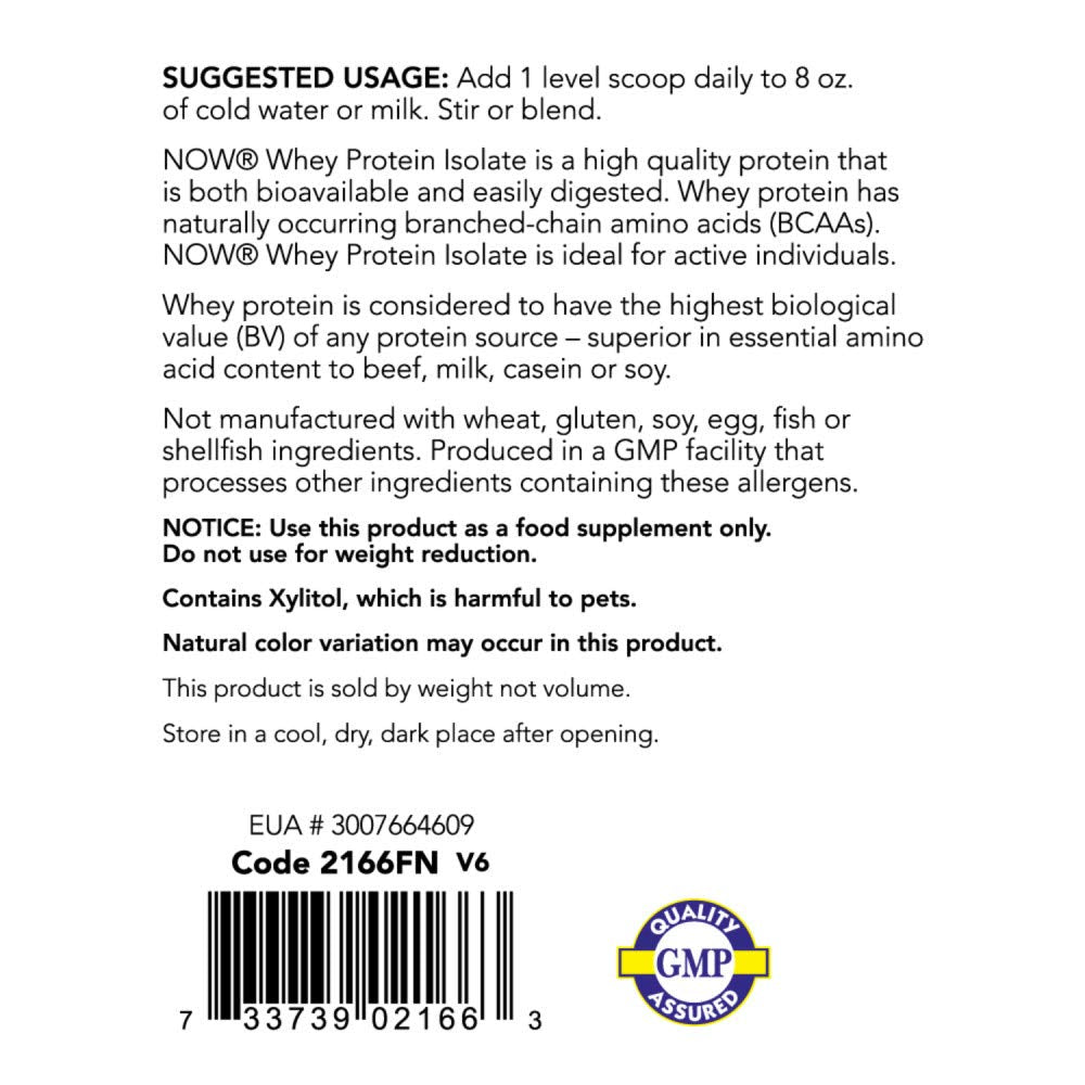 NOW Sports Nutrition, Whey Protein Isolate, 25 G With BCAAs, Creamy Chocolate Powder NOW Au supplements