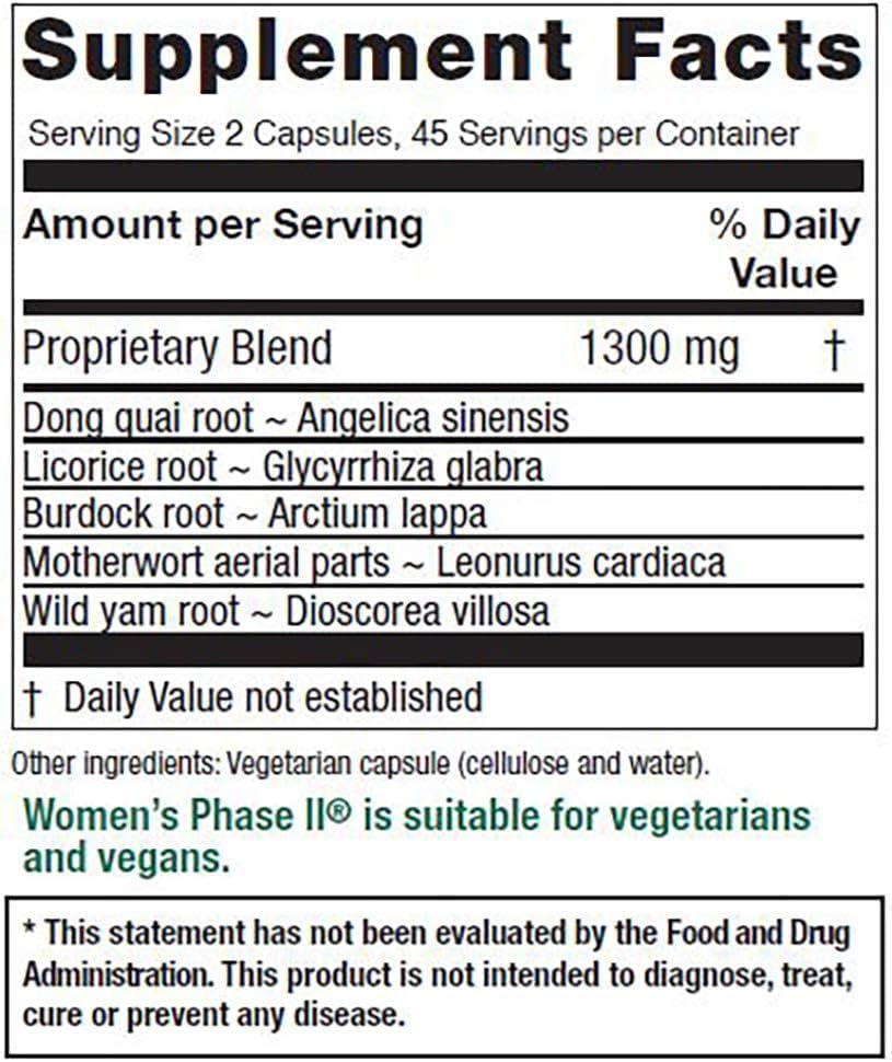 Vitanica Women's Phase II, Menopause Support, Vegan, 90 Capsules Vitanica Au supplements