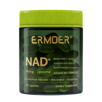 ERMOER NAD Liposomal Nicotinamide Riboside with Resveratrol & Quercetin 900mg, NAD Resveratrol Supplement for Anti Aging, Energy, Antioxidant, Focus (90 Count) ERMOER Au supplements