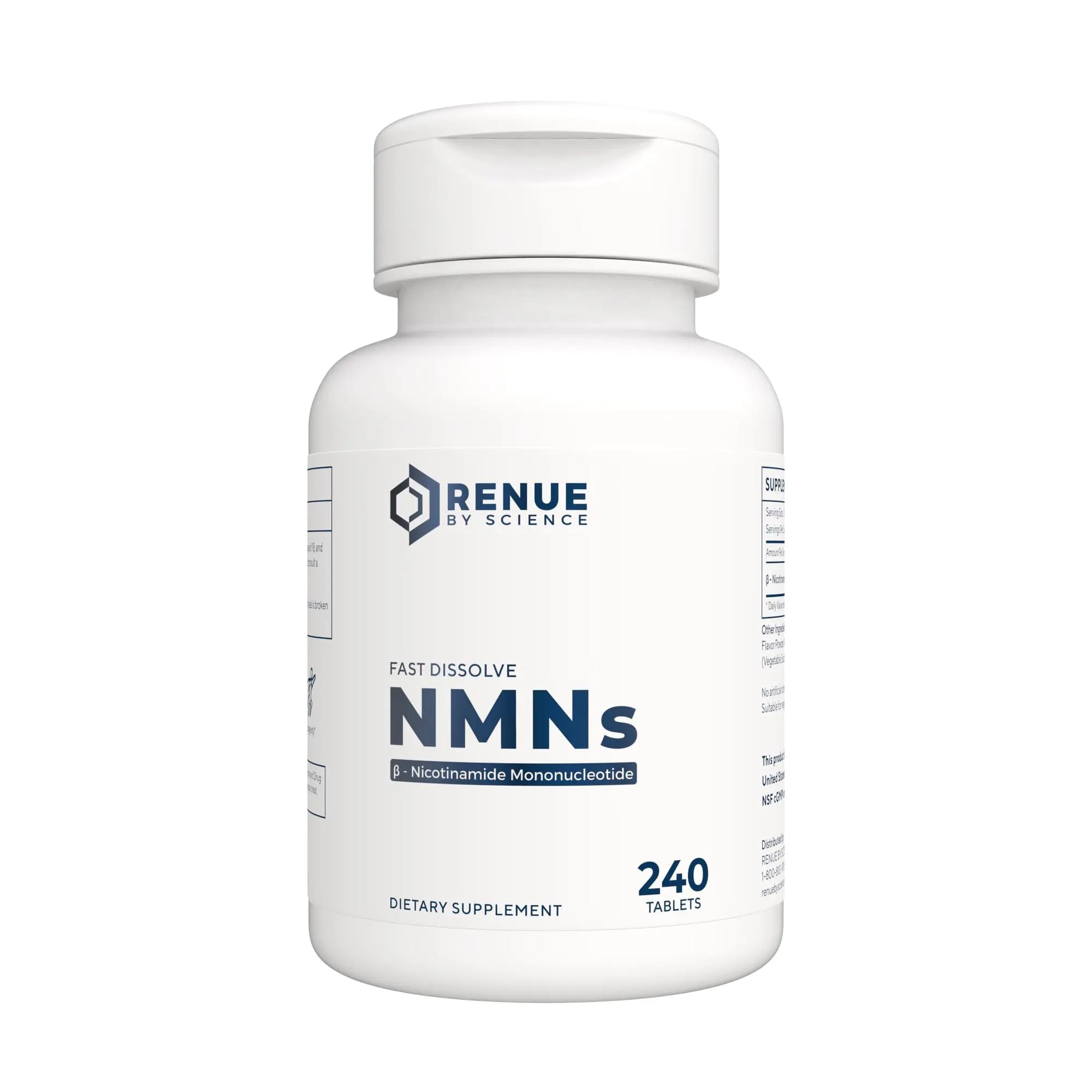 Renue By Science NMN Supplement | 240 Chewable Vegetarian Tablets - 125mg Nicotinamide Mononucleotide per Serving | Lemon Flavour - Manufactured in The USA Third-Party Tested Renue By Science Au supplements