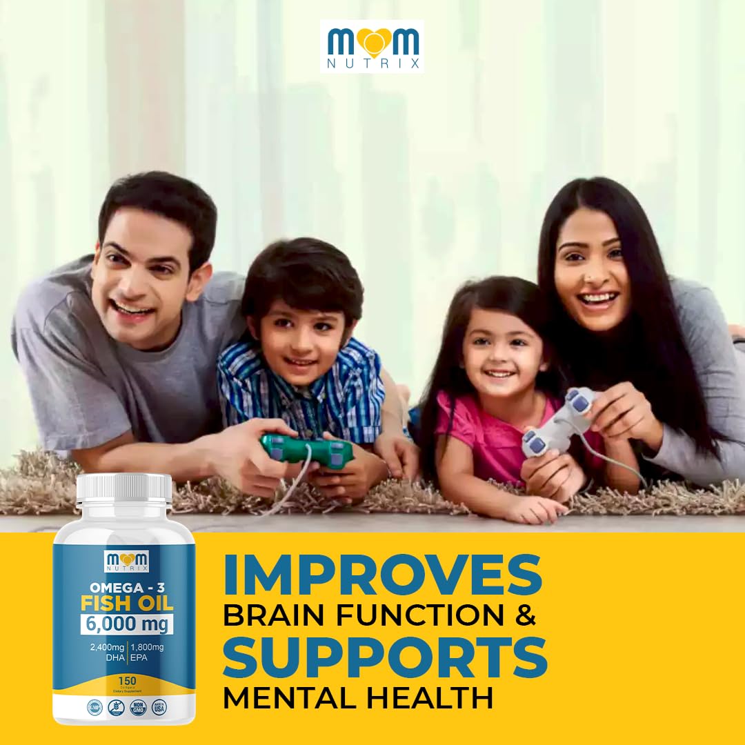 Omega 3 Fish Oil with Maximum EPA DHA - Supports Brain, Liver, Heart & Immunity - Made in The USA - 150 Softgels MOM NUTRIX Au supplements