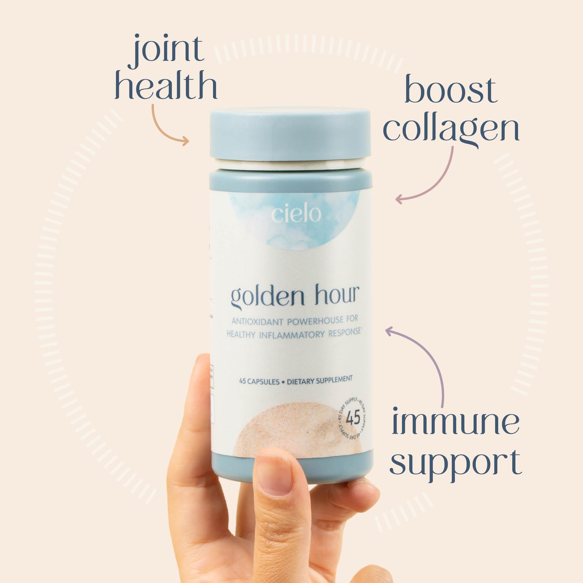 Cielo Golden Hour - Antioxidant Supplement for Healthy Immune System Response - Nutritional Antioxidant Blend for Women and Men (45 Day Supply) Cielo Au supplements