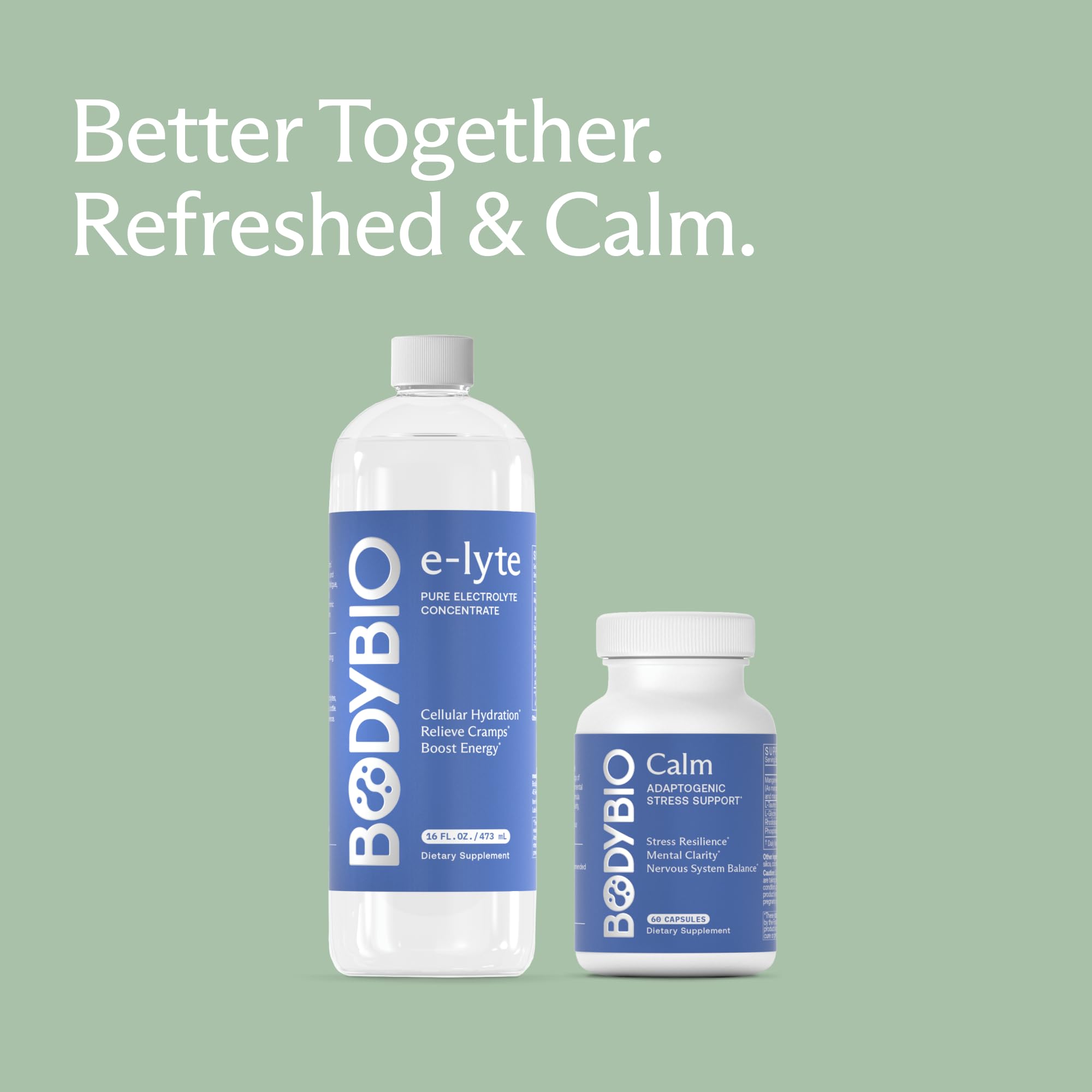 BodyBio Calm - Natural Stress Relief Blend with Rhodiola, Glycine & Phosphatidylserine - Supports Relaxation, Mental Focus & Balanced Cortisol - Non - Drowsy Formula BodyBio Au supplements