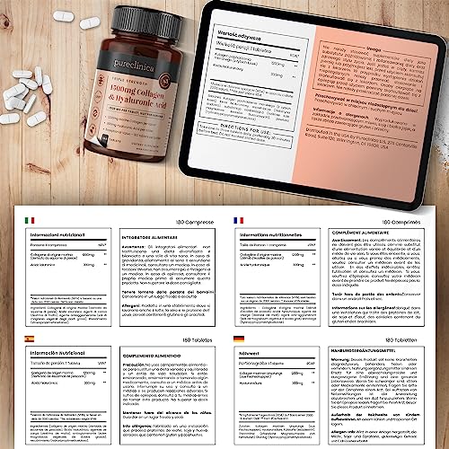 UltraColl Collagen & Hyaluronic Acid 1500mg x 180 Tablets - 6 Months Supply Pureclinica Au supplements