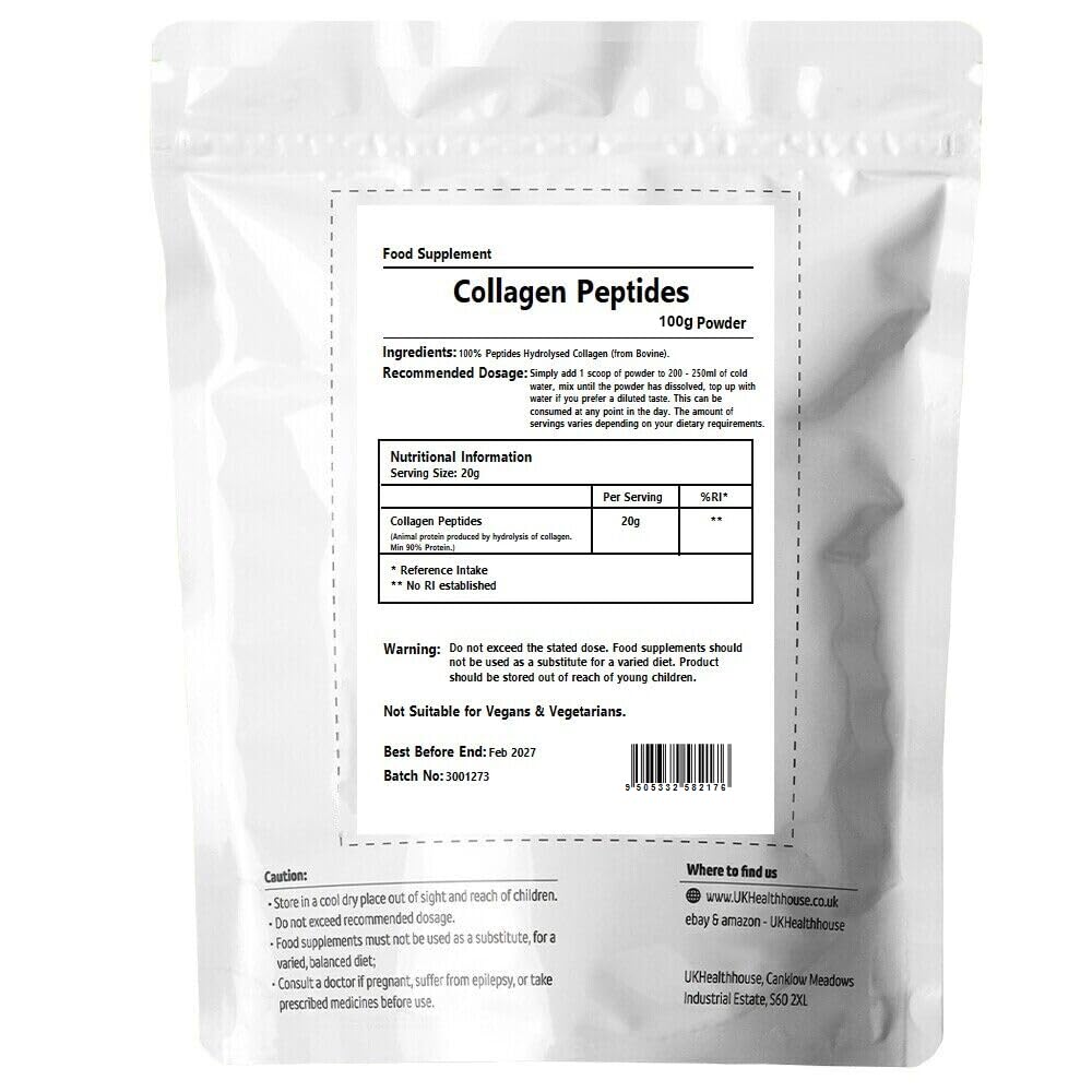 100g UKHealthHouse Collagen Powder, Bovine Collagen Peptides Powder - Collagen Supplements UKHealthHouse Au supplements