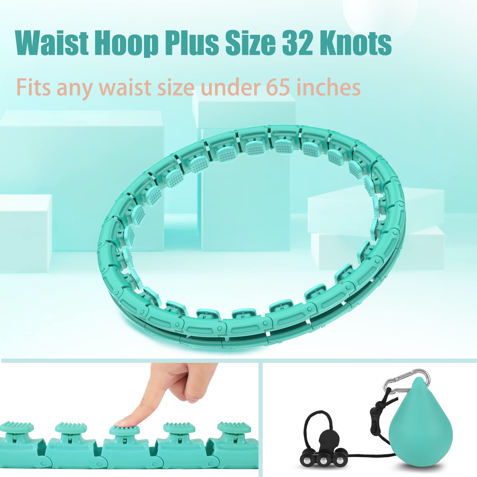OurStarry 32 Knots Weighted Workout Hoop Plus Size, Smart Waist Exercise Ring OurStarry Au supplements