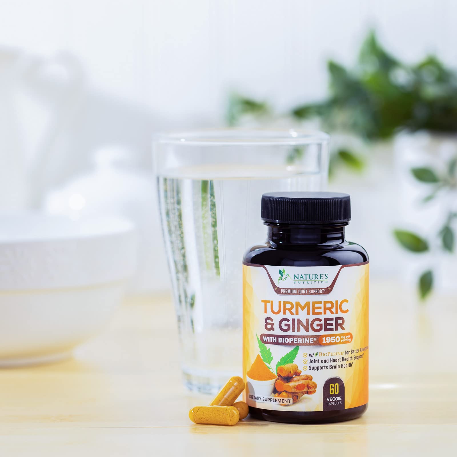 Turmeric Curcumin with BioPerine & Ginger 95% Standardized Curcuminoids Nature's Nutrition Au supplements