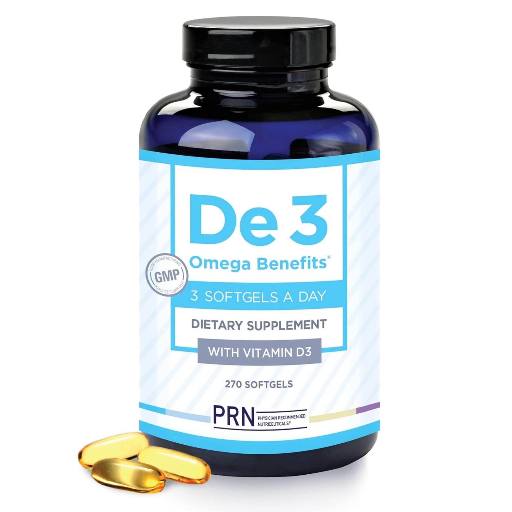 De3 Dry Eye Ultra Pure rTG Omega 3 – Support for Dry Eyes - 2400mg EPA & DHA – New & Improved-Burpless-3 per Day Serving, 3-Month Supply PRN Physician Recommended Nutriceuticals Au supplements