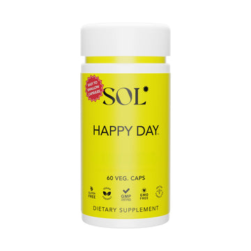 Sol Nutrition Happy Day Supplement: Combining The Natural Herbal Properties of Collective Happiness Bark, Astragalus, and Gingko Biloba to Support a Healthy Lifestyle - 60 Easy to Swallow Capsules Sol Nutrition Au supplements