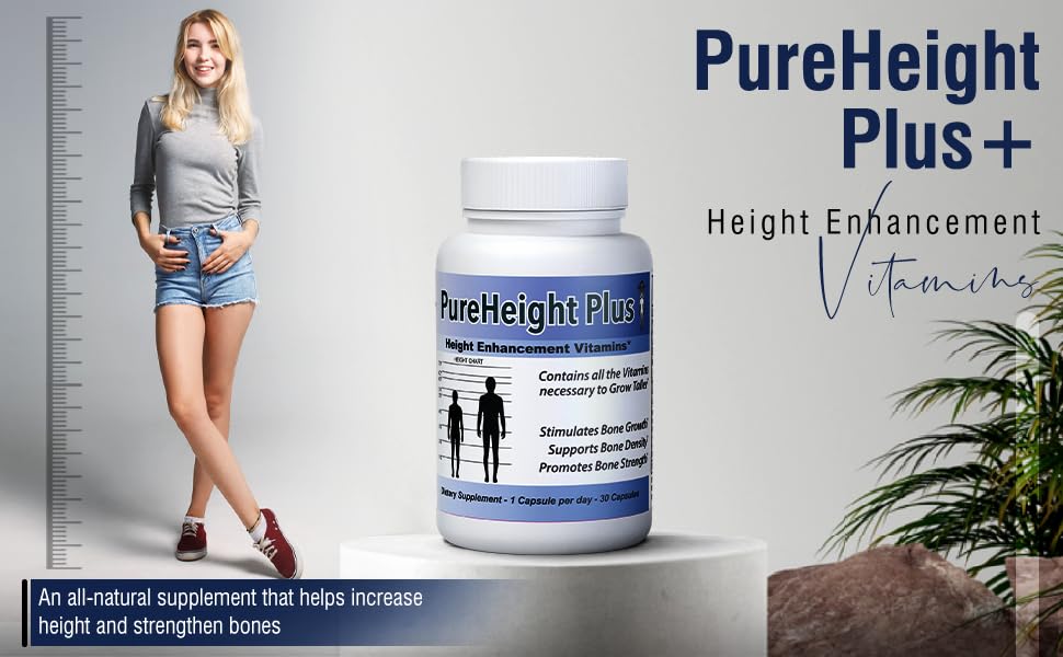 Height Growth Vitamins Grow Taller - Increase Bone Strength Bone Density Bone Growth PURE BIOTECHNOLOGIES Au supplements