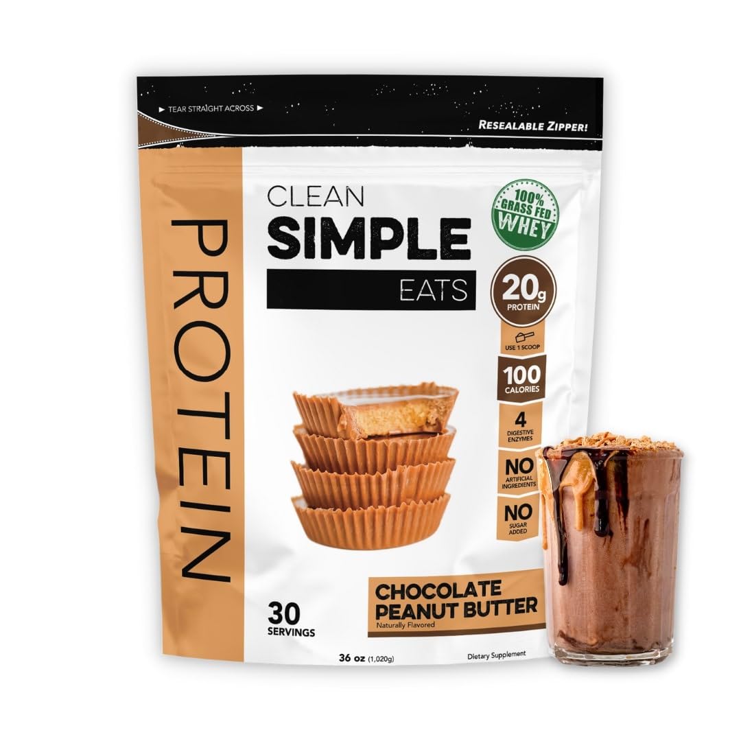 Clean Simple Eats Chocolate Peanut Butter Whey Protein Powder, Natural Sweetened Clean Simple Eats Au supplements