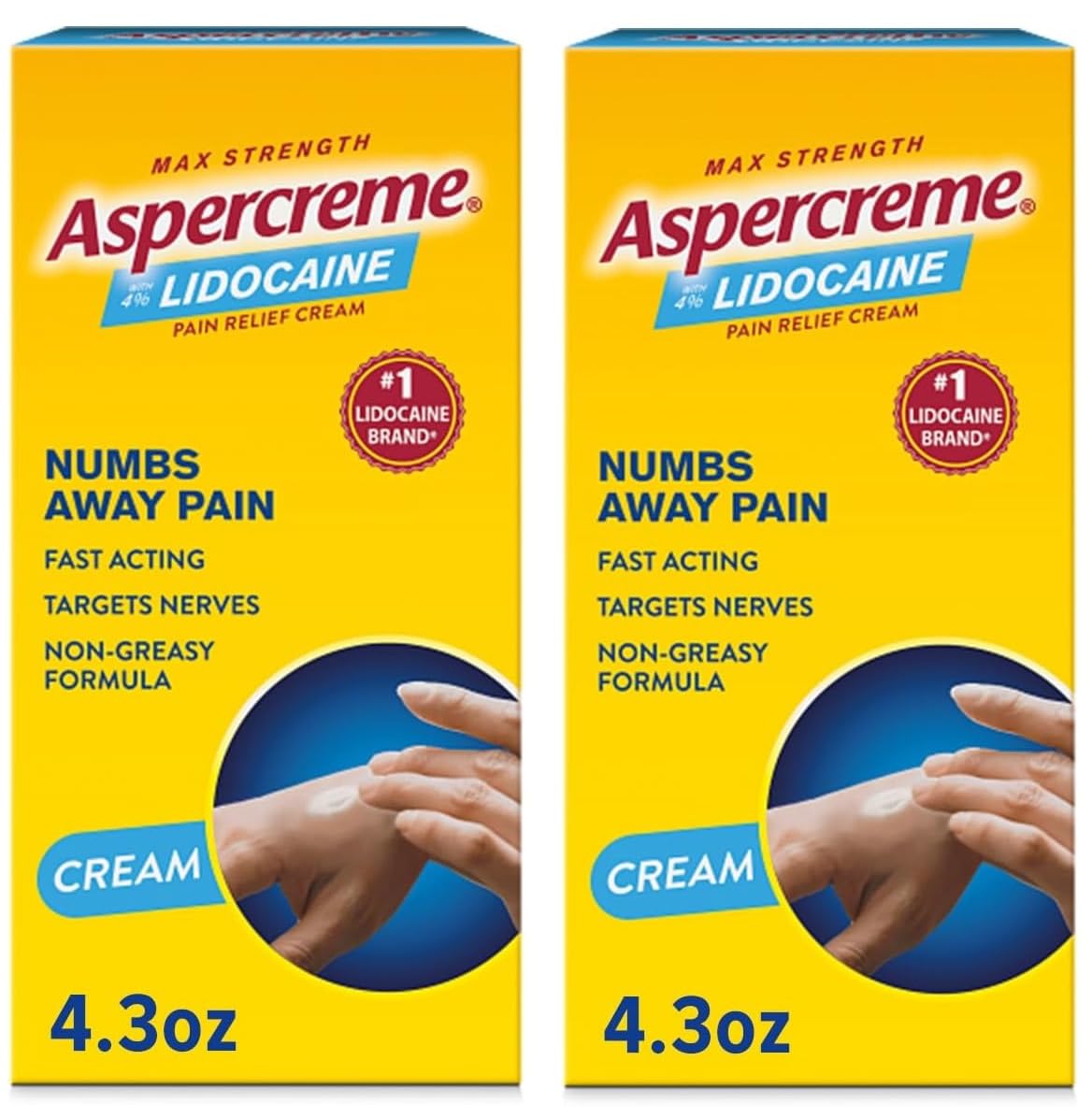 Aspercreme with Lidocaine Maximum Strength Pain Relief Cream, 4.3 Oz (Pack of 2) Aspercreme Au supplements