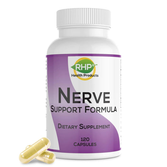 RHP Nerve Support Formula. Nutritional Support of Neuropathy, Nerve Relief from Aches, Nerve Pain & Discomfort. B-Complex with Benfotiamine and Methyl B12. 120 Capsules RHPAU supplements