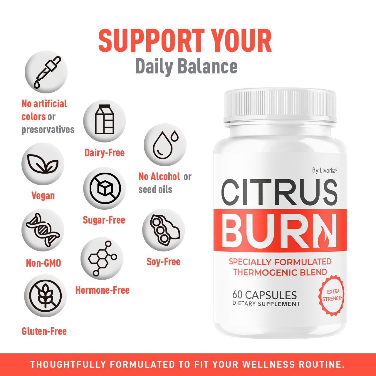 (5 Pack) Citrus Burn Capsules - Official CitrusBurn Pills Supplement Support All Natural Ingredients Advanced Formula Premium Multivitamin for Overall Health & Wellness, 300 Capsules for 5 Months LIVORKA Au supplements