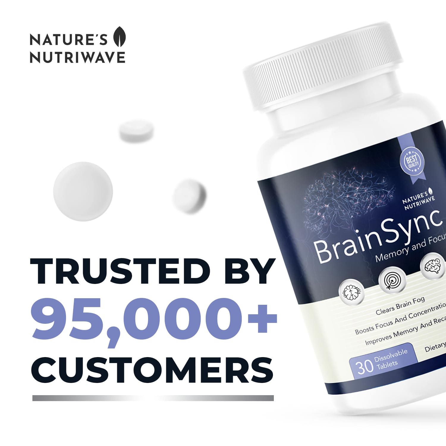 Nature’s NutriWave BrainSync Probiotic Supplement – Supports Daily Wellness & Gut-Brain Balance – 3.6 Billion CFU – 30 Dissolvable Tablets, 1 Month Supply Nature’s NutriWave Au supplements