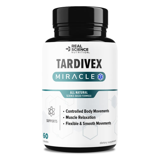 Real Science Tardivex All Natural Nerve Support Supplement for Neurological Balance - Includes Vinitrox, GABA & Essential Vitamins for Controlled Movement & Coordination - Made in USA, 60 Caps Real Science NutritionAu supplements
