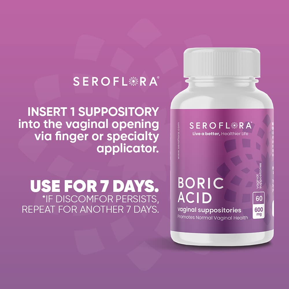 Seroflora Boric Acid Vaginal Suppositories - Promotes Vaginal pH Balance and Odor Control Seroflora Au supplements
