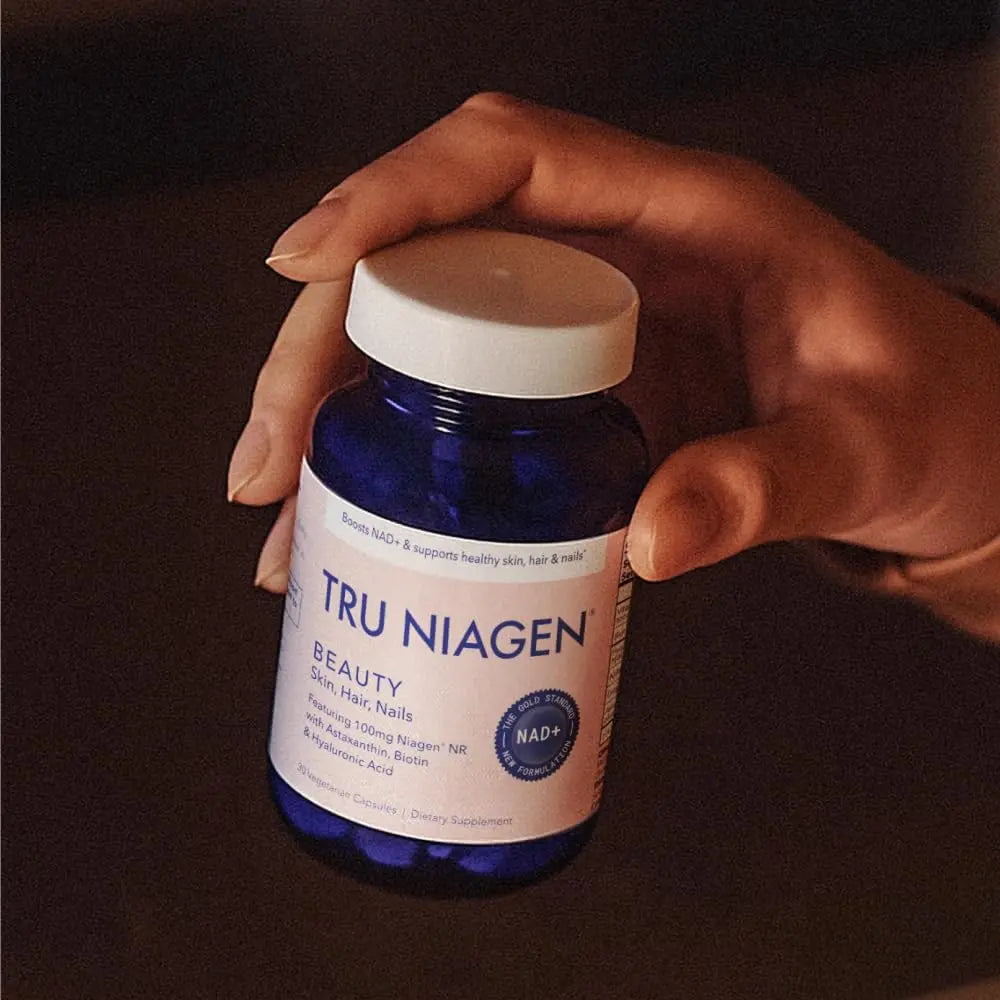 TRU NIAGEN BEAUTY NAD+ for Hair, Skin & Nails | Contains Niagen®, Astaxanthin, Hyaluronic Acid, Biotin | Supports Skin Elasticity & Moisture Retention | Daily Supplements for Men & Women | 30 Servings TRU NIAGEN Au supplements