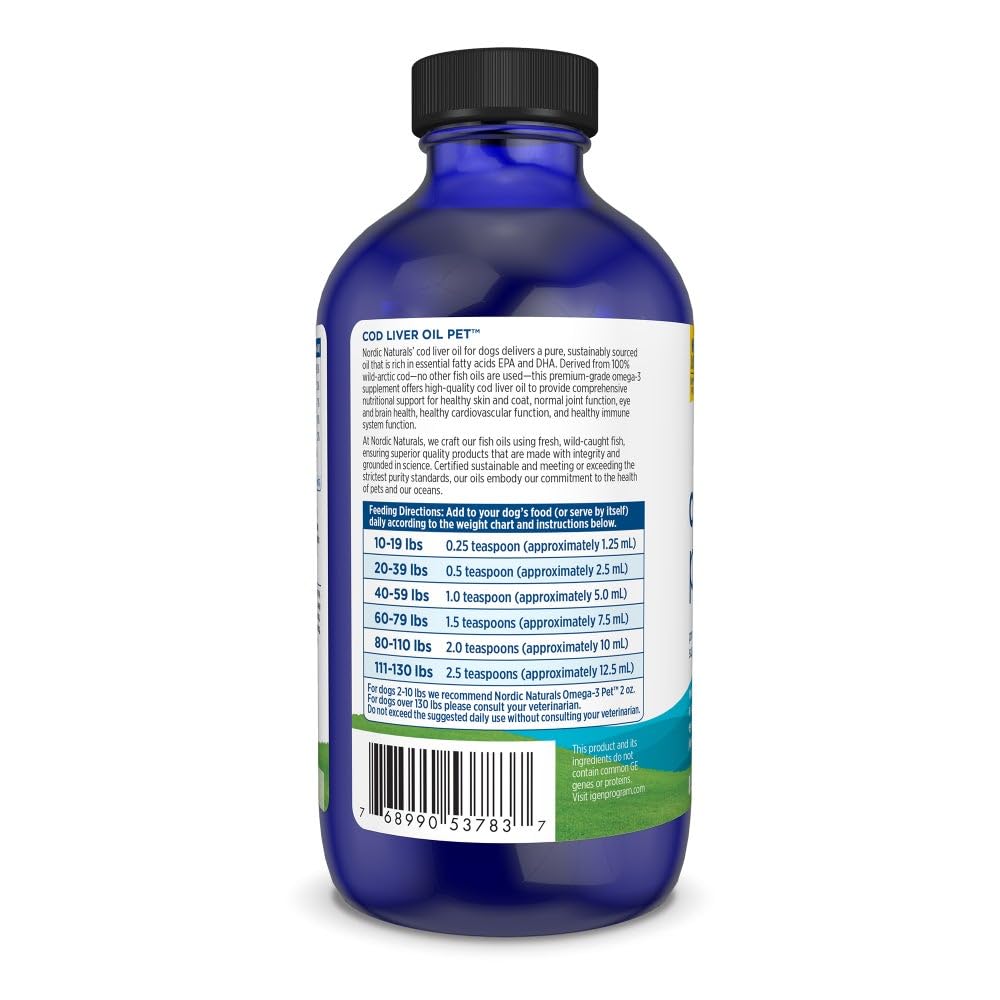 Nordic Naturals Omega-3 Pet Bundle - 2 oz Omega-3 Fish Oil for Small Dogs & Cats, 8 oz Pet Cod Liver Oil Promotes Heart, Skin, Coat, & Immune Health Nordic Naturals Au supplements