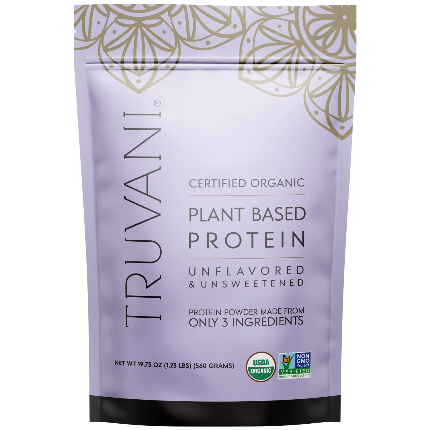 Truvani Organic Vegan Protein Powder Unflavored - 20g of Plant Based Protein, Organic Truvani Au supplements
