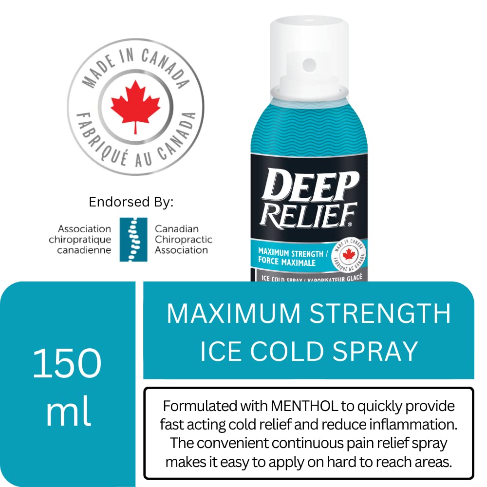 Deep Relief Ice Cold Spray, 150ml - Plastic Bottle, Spray, Cold Therapy, Turquoise, 5.3cm x 5.3cm x 17.1cm Deep Relief Au supplements