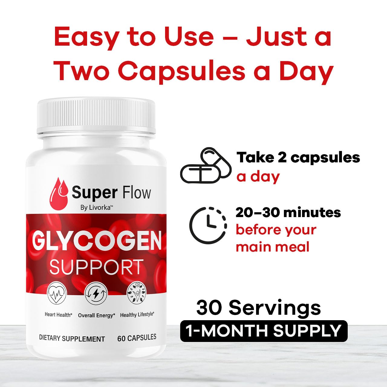 (2 Pack) Super Flow Glycogen Capsules - Official SuperFlow Advanced Glycogen Support Pills - Maximum Strength, Natural Formula Vitamins for Overall Health & Wellness Reviews, 120 Capsules for 2 Months LIVORKA Au supplements