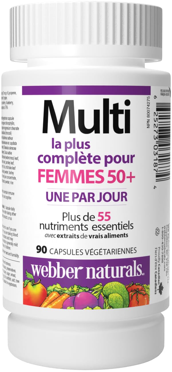 Webber Naturals Women's 50+ Most Complete Multi, 90 Vegetarian Capsules Webber Naturals Au supplements