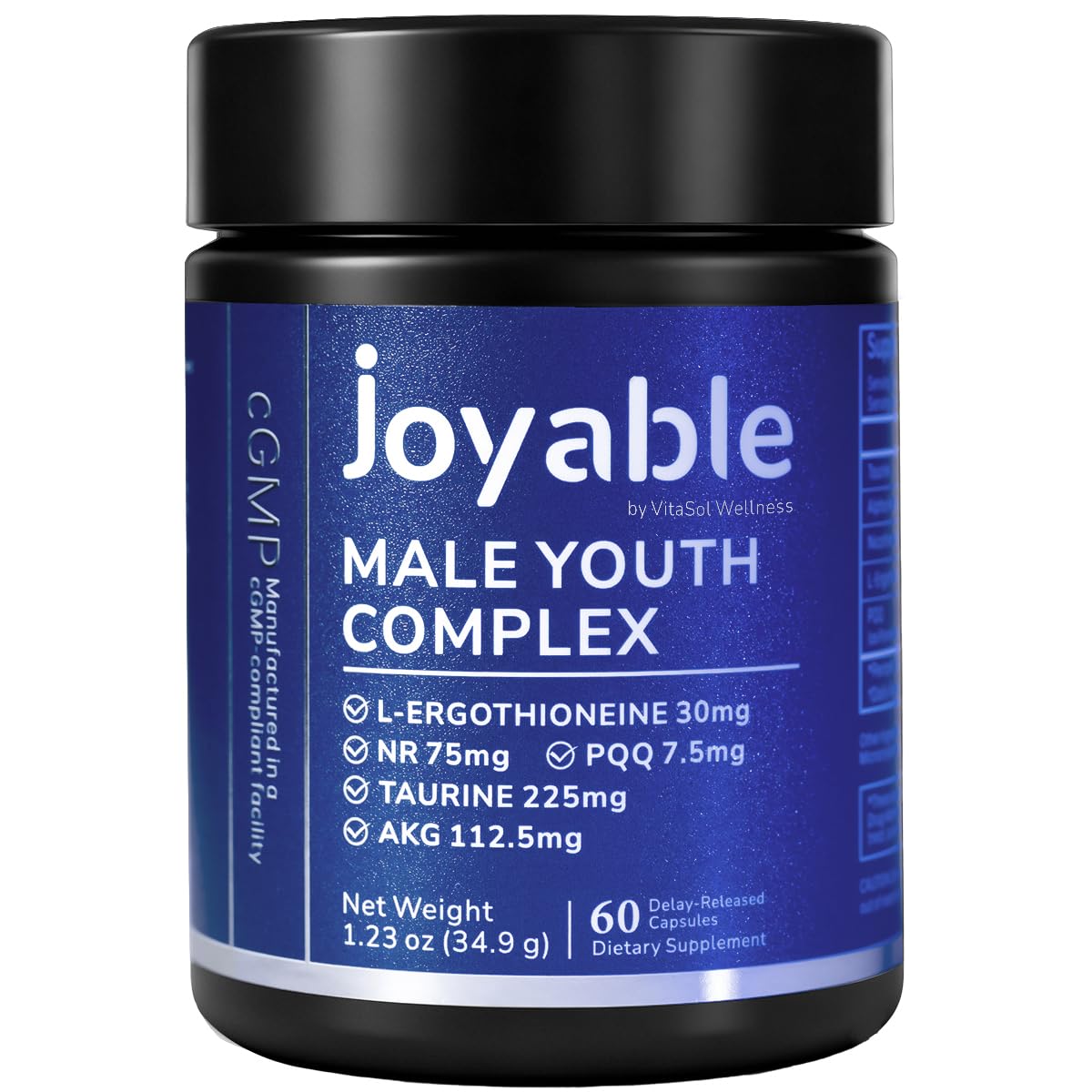 joyable by VitaSol Wellness - Male Youth Complex – Cellular Energy & Healthy Aging Support Supplement with NR, PQQ & Ergothioneine | 60 Capsules joyable by VitaSol Wellness Au supplements