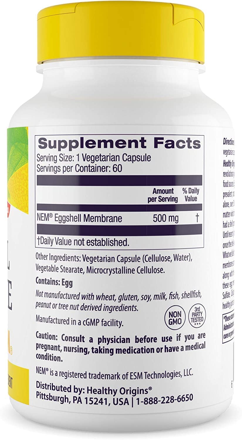 Healthy Origins Eggshell Membrane (NEM), 500 mg - Natural Collagen and Joint Support Healthy Origins Au supplements