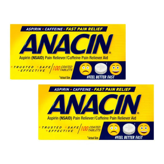 Anacin Fast Pain Relief Pain Reducer Aspirin Tablets, 200 Tabs (Value Pack of 2) ANACINAU supplements
